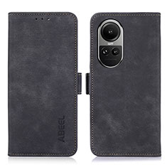 Custodia Portafoglio In Pelle Cover con Supporto K08Z per Oppo Reno10 5G Nero