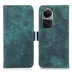 Custodia Portafoglio In Pelle Cover con Supporto K08Z per Oppo Reno10 Pro 5G Verde