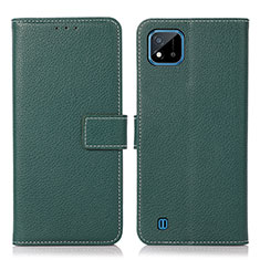 Custodia Portafoglio In Pelle Cover con Supporto K08Z per Realme C11 (2021) Verde