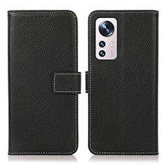 Custodia Portafoglio In Pelle Cover con Supporto K08Z per Xiaomi Mi 12 Pro 5G Nero