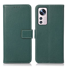 Custodia Portafoglio In Pelle Cover con Supporto K08Z per Xiaomi Mi 12X 5G Verde