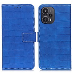 Custodia Portafoglio In Pelle Cover con Supporto K08Z per Xiaomi Redmi Note 12 Turbo 5G Blu Notte