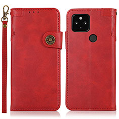 Custodia Portafoglio In Pelle Cover con Supporto K09Z per Google Pixel 4a 5G Rosso