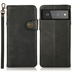 Custodia Portafoglio In Pelle Cover con Supporto K09Z per Google Pixel 6 5G Nero