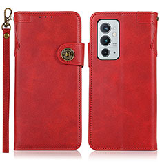 Custodia Portafoglio In Pelle Cover con Supporto K09Z per OnePlus 9RT 5G Rosso