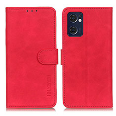 Custodia Portafoglio In Pelle Cover con Supporto K09Z per OnePlus Nord CE 2 5G Rosso