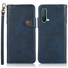 Custodia Portafoglio In Pelle Cover con Supporto K09Z per OnePlus Nord CE 5G Blu