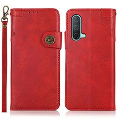 Custodia Portafoglio In Pelle Cover con Supporto K09Z per OnePlus Nord CE 5G Rosso