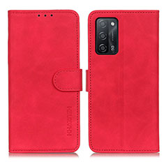 Custodia Portafoglio In Pelle Cover con Supporto K09Z per Oppo A56 5G Rosso