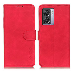 Custodia Portafoglio In Pelle Cover con Supporto K09Z per Oppo A57 5G Rosso