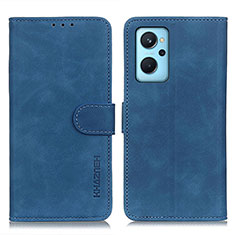 Custodia Portafoglio In Pelle Cover con Supporto K09Z per Oppo A96 4G Blu