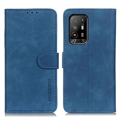 Custodia Portafoglio In Pelle Cover con Supporto K09Z per Oppo F19 Pro+ Plus 5G Blu