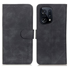 Custodia Portafoglio In Pelle Cover con Supporto K09Z per Oppo Find X5 5G Nero