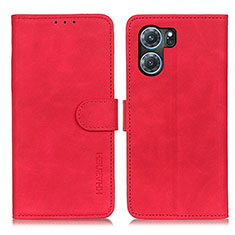 Custodia Portafoglio In Pelle Cover con Supporto K09Z per Oppo K10 5G Rosso