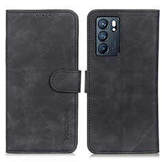 Custodia Portafoglio In Pelle Cover con Supporto K09Z per Oppo Reno6 5G Nero