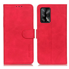 Custodia Portafoglio In Pelle Cover con Supporto K09Z per Oppo Reno6 Lite Rosso