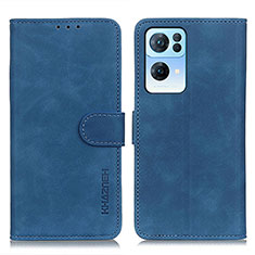 Custodia Portafoglio In Pelle Cover con Supporto K09Z per Oppo Reno7 Pro 5G Blu