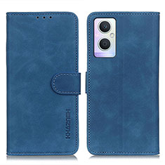 Custodia Portafoglio In Pelle Cover con Supporto K09Z per Oppo Reno8 Lite 5G Blu