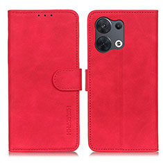 Custodia Portafoglio In Pelle Cover con Supporto K09Z per Oppo Reno8 Pro+ Plus 5G Rosso