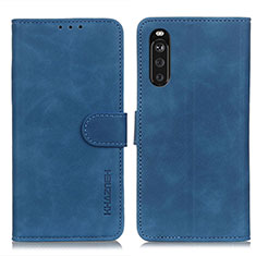 Custodia Portafoglio In Pelle Cover con Supporto K09Z per Sony Xperia 10 III Lite Blu