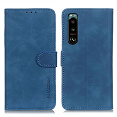 Custodia Portafoglio In Pelle Cover con Supporto K09Z per Sony Xperia 5 III SO-53B Blu