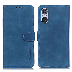 Custodia Portafoglio In Pelle Cover con Supporto K09Z per Sony Xperia 5 V Blu