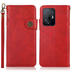 Custodia Portafoglio In Pelle Cover con Supporto K09Z per Xiaomi Mi 11T 5G Rosso