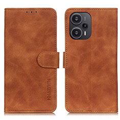 Custodia Portafoglio In Pelle Cover con Supporto K09Z per Xiaomi Redmi Note 12 Turbo 5G Marrone