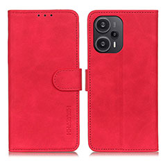 Custodia Portafoglio In Pelle Cover con Supporto K09Z per Xiaomi Redmi Note 12 Turbo 5G Rosso