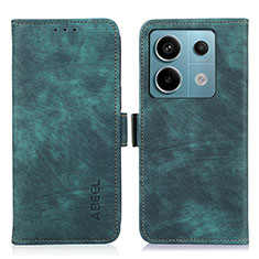 Custodia Portafoglio In Pelle Cover con Supporto K09Z per Xiaomi Redmi Note 13 Pro 5G Verde