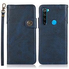 Custodia Portafoglio In Pelle Cover con Supporto K09Z per Xiaomi Redmi Note 8 (2021) Blu