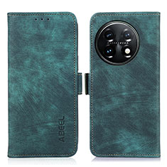 Custodia Portafoglio In Pelle Cover con Supporto K10Z per OnePlus 11 5G Verde