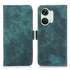 Custodia Portafoglio In Pelle Cover con Supporto K10Z per OnePlus Ace 2V 5G Verde