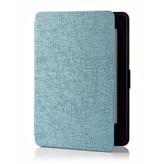 Custodia Portafoglio In Pelle Cover con Supporto L01 per Amazon Kindle 6 inch Cielo Blu