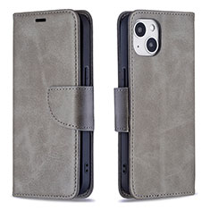 Custodia Portafoglio In Pelle Cover con Supporto L01 per Apple iPhone 13 Grigio