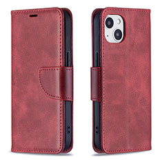 Custodia Portafoglio In Pelle Cover con Supporto L01 per Apple iPhone 13 Rosso