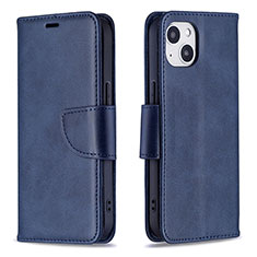 Custodia Portafoglio In Pelle Cover con Supporto L01 per Apple iPhone 15 Plus Blu