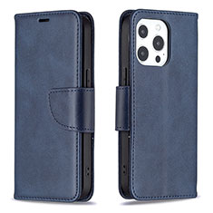 Custodia Portafoglio In Pelle Cover con Supporto L01 per Apple iPhone 15 Pro Max Blu