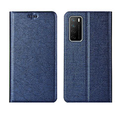 Custodia Portafoglio In Pelle Cover con Supporto L01 per Huawei Honor Play4 5G Blu