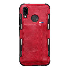 Custodia Portafoglio In Pelle Cover con Supporto L01 per Huawei Nova 3e Rosso