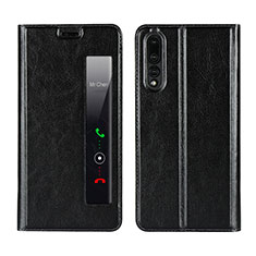 Custodia Portafoglio In Pelle Cover con Supporto L01 per Huawei P20 Pro Nero
