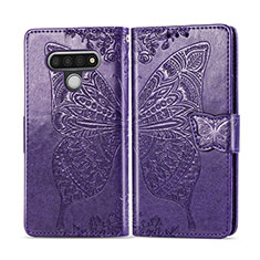 Custodia Portafoglio In Pelle Cover con Supporto L01 per LG Stylo 6 Viola