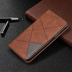Custodia Portafoglio In Pelle Cover con Supporto L01 per Motorola Moto G8 Plus Marrone
