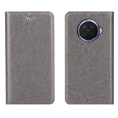 Custodia Portafoglio In Pelle Cover con Supporto L01 per Oppo Ace2 Grigio