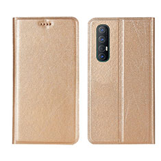 Custodia Portafoglio In Pelle Cover con Supporto L01 per Oppo Find X2 Neo Oro