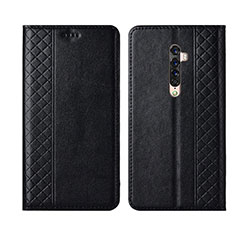 Custodia Portafoglio In Pelle Cover con Supporto L01 per Oppo Reno2 Nero