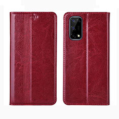 Custodia Portafoglio In Pelle Cover con Supporto L01 per Realme Narzo 30 Pro 5G Rosso