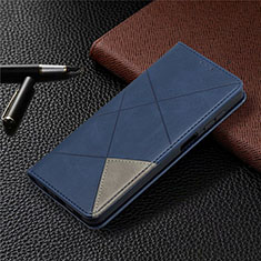 Custodia Portafoglio In Pelle Cover con Supporto L01 per Samsung Galaxy A12 5G Blu