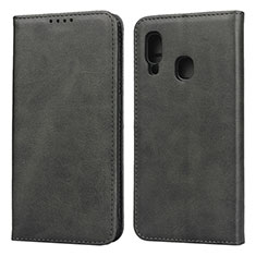 Custodia Portafoglio In Pelle Cover con Supporto L01 per Samsung Galaxy A20e Nero