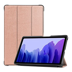 Custodia Portafoglio In Pelle Cover con Supporto L01 per Samsung Galaxy Tab A7 Wi-Fi 10.4 SM-T500 Oro Rosa